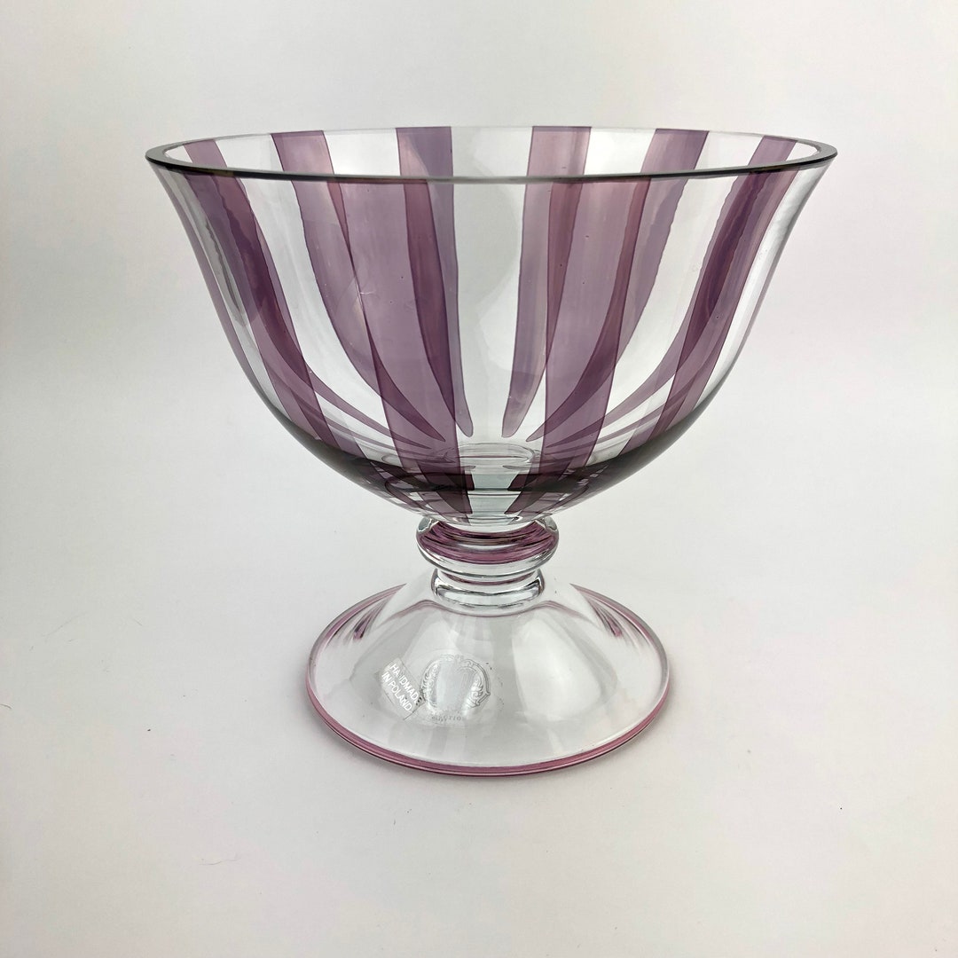 Large Crystal Bowl Centerpiece Bowl Lead Crystal Pedestal Etsy