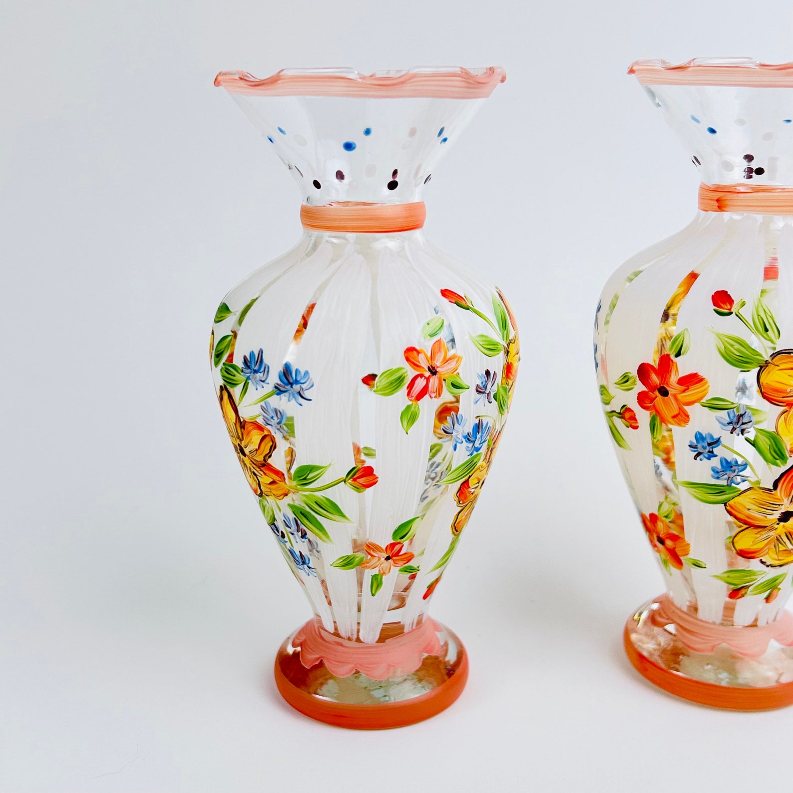 Vintage Hand Painted Floral Bud Vase by Tracy Porter ~ Retro Chic Decor ...