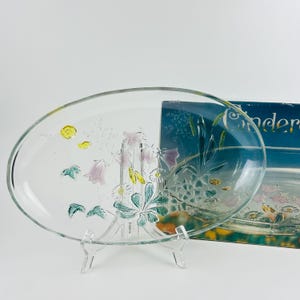 Cinderella Flowers Oval Platter by Walther Glass ~ W. Germany Dessert Cake Plates Serving Dish ~ Made in W. Germany