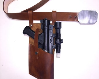 DH-17 Holster, Belt, And Buckle in Brown Rebel Fleet Trooper rig