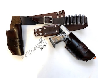 Westar 35 Mandalorian Belt & Double Holster w/ Mythosaur Skull Stamp