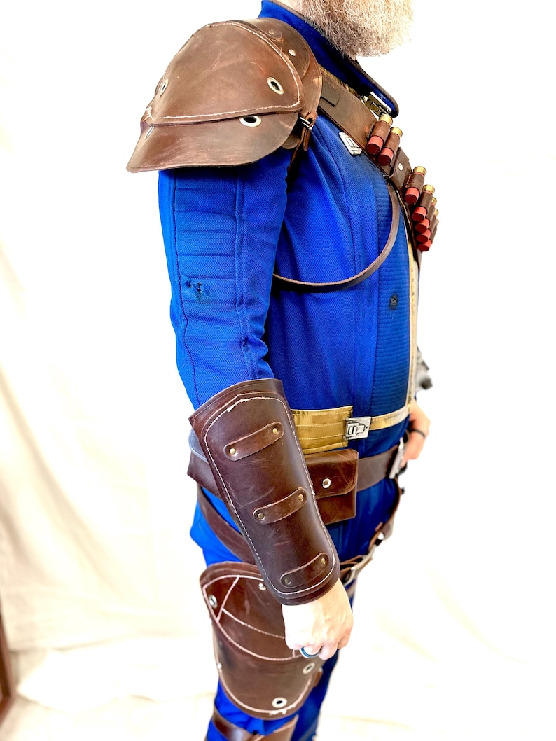 Fallout Leather Armor Set - Shoulder, Forearm, Thigh, Knee, and Shin - Etsy