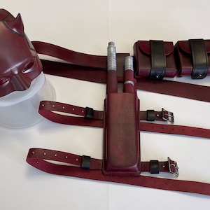 Ensemble ceinture Daredevil, 2 pochettes utilitaires et une pochette pour Stick