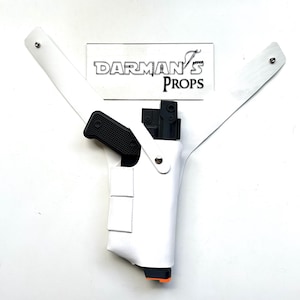 Imperial Armored Commando pistolhölster Y Drop i vitt från The Mandalorian