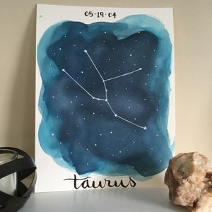 Zodiac Constellation Watercolor Painting