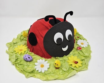 Handmade LadyBug Easter Chick Family Bonnet Hat Egg Party Flowers boys cowboy hat