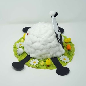 DIY Make Your Own Fluffy Sheep Easter Bonnet Easter Egg Hunt Parade Party Hat image 4