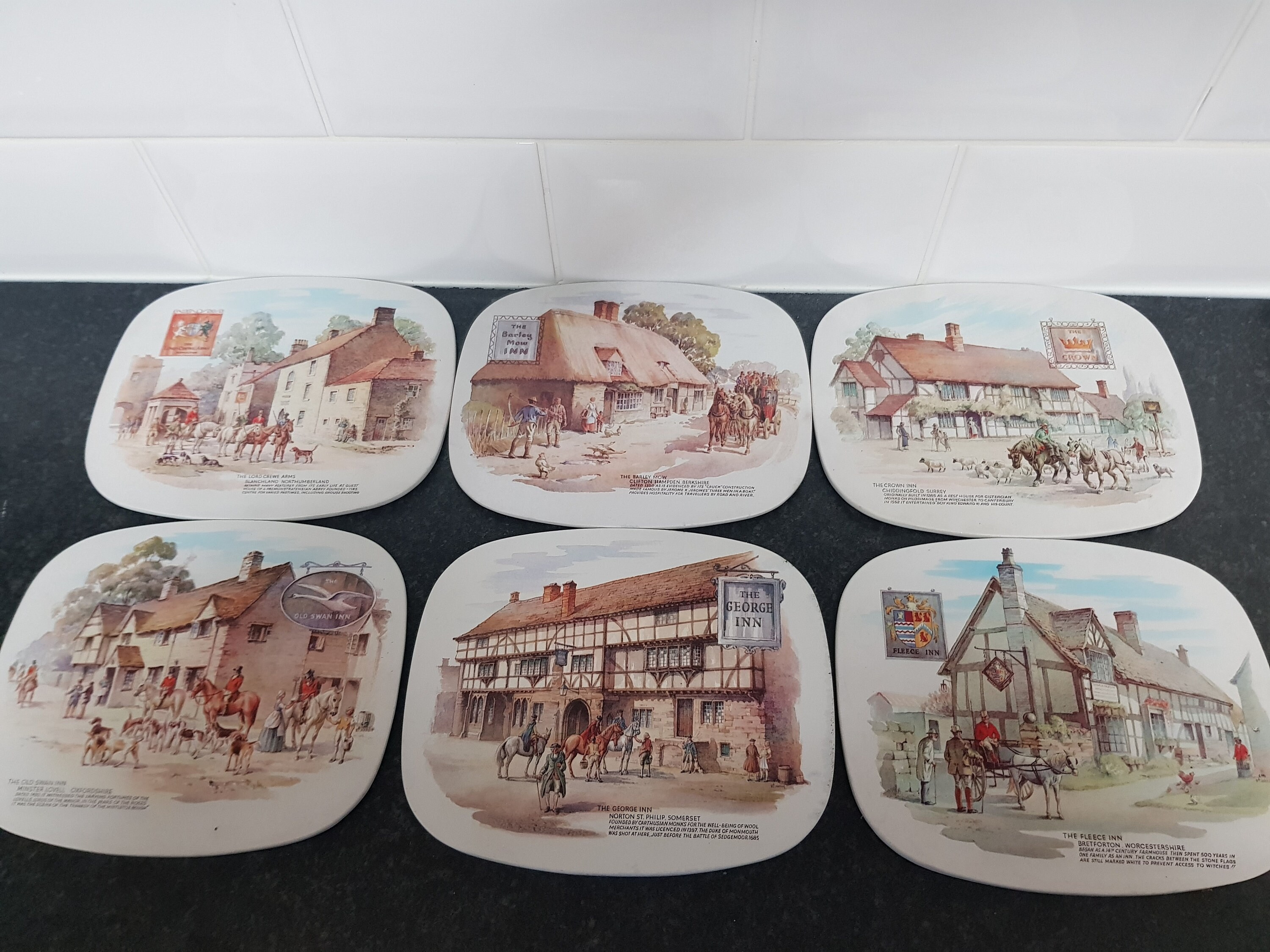 Vintage Old English Inns Acrylic Placemats 1960s Old English Etsy