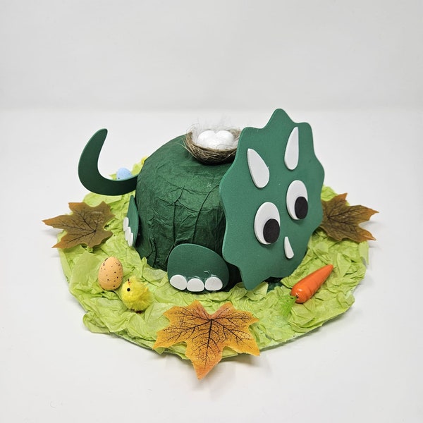 DIY Make Your Own Triceratops Dinosaur Easter Bonnet Craft Kit Activity Pack Boys School Parade Party Hat