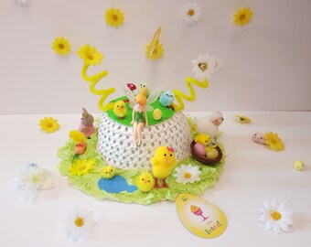 Handmade Tinker Bell Fairy Easter Chick Family Bonnet Hat Egg Party Flowers Lamb Girls