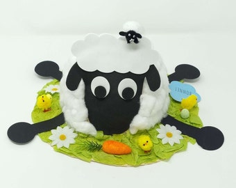 DIY Make Your Own Fluffy Sheep Easter Bonnet Easter Egg Hunt Parade Party Hat