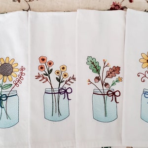 Autumn Mason Jars Kitchen Towels