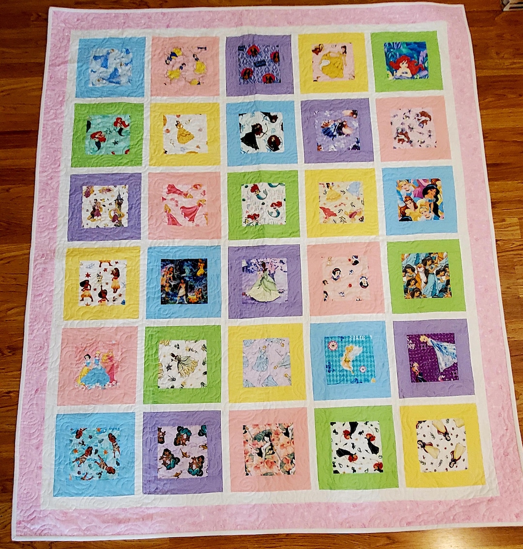 Princesses Quilt Tutorials DISNEY PRINCESS QUILT - Etsy