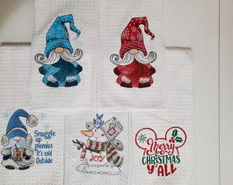 Christmas Waffle weave Towels: Large Microfiber, 16x28
