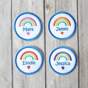 Personalised Embroidered Name Patch Badge - Rainbow Patch - Childs Name Patch - Sew On Patch - Personalised Badge - Sew Unique Artwork