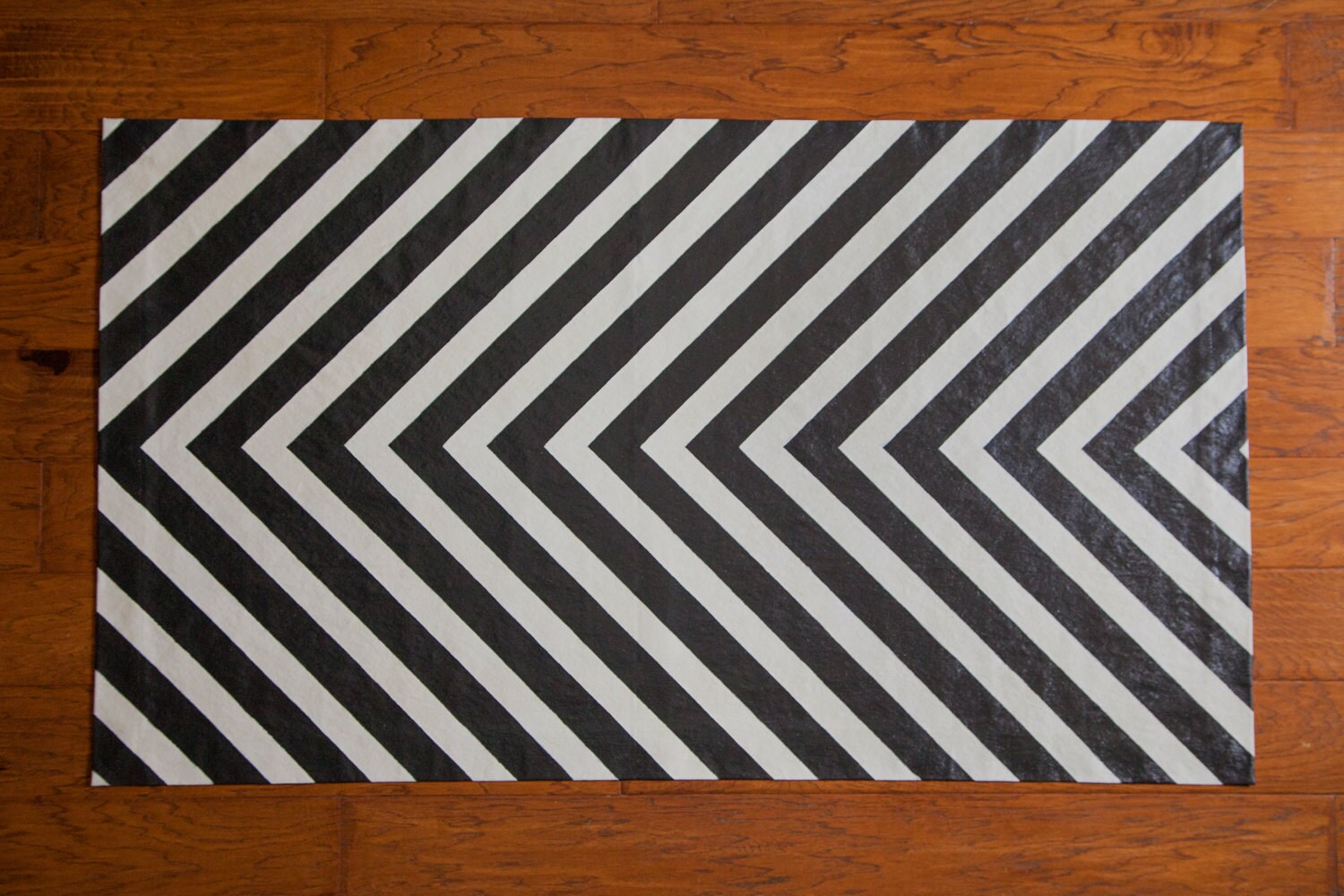 Black and White Striped Floor Cloth Etsy