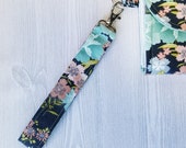 ADD ON Wristlet strap, Wrist strap, Clip on strap, Key Fob, Women's wallet strap, Handmade fabric wristlet strap