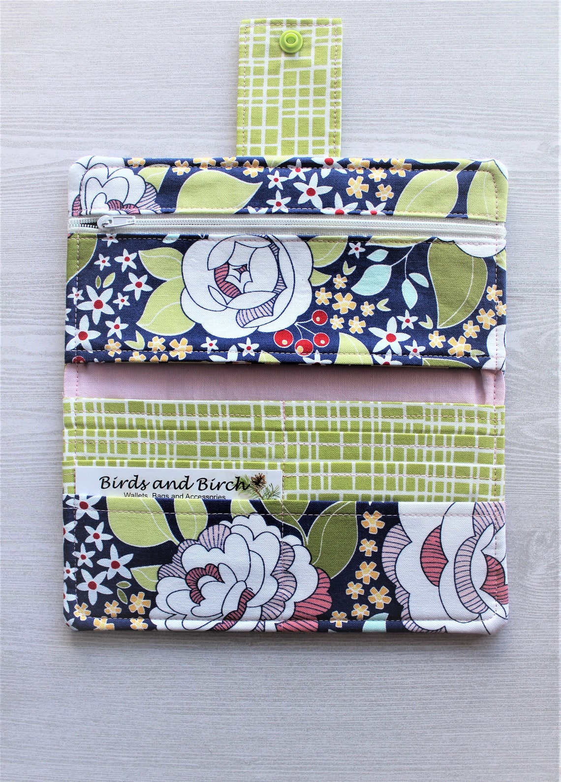 Bifold Women's Slim Clutch Wallet in Large Floral Print Etsy