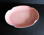 Vintage Original Fire King PEACH Vitrock Tray Oval Miniature Flower Garden Tray Bowl Vase FREE SH