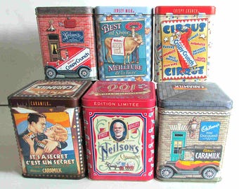 Latas publicitarias de chocolate Cadbury de Neilson's de los años 90, 6 unidades a elegir, 4,25 x 4,25 x 5,5 pulgadas. Envío gratuito.