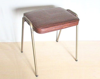 Mid Century Stackable Upholstered Bench Stool from Embassy Mfg Canada  FREE SH