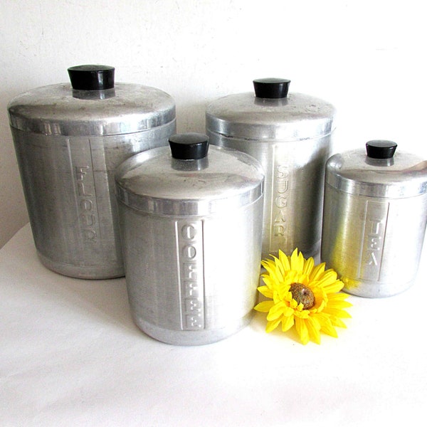 Vintage Aluminum Canister Set