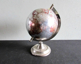 Decorative Desktop World Rotating Globe, Metal Stand 6x8" tall FREE SH