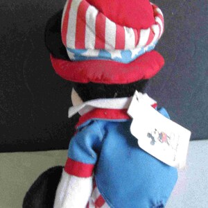 Walt Disney World, Mickey Mouse Uncle Sam Bean Bag Plush Toy (10") FREE SH image 4