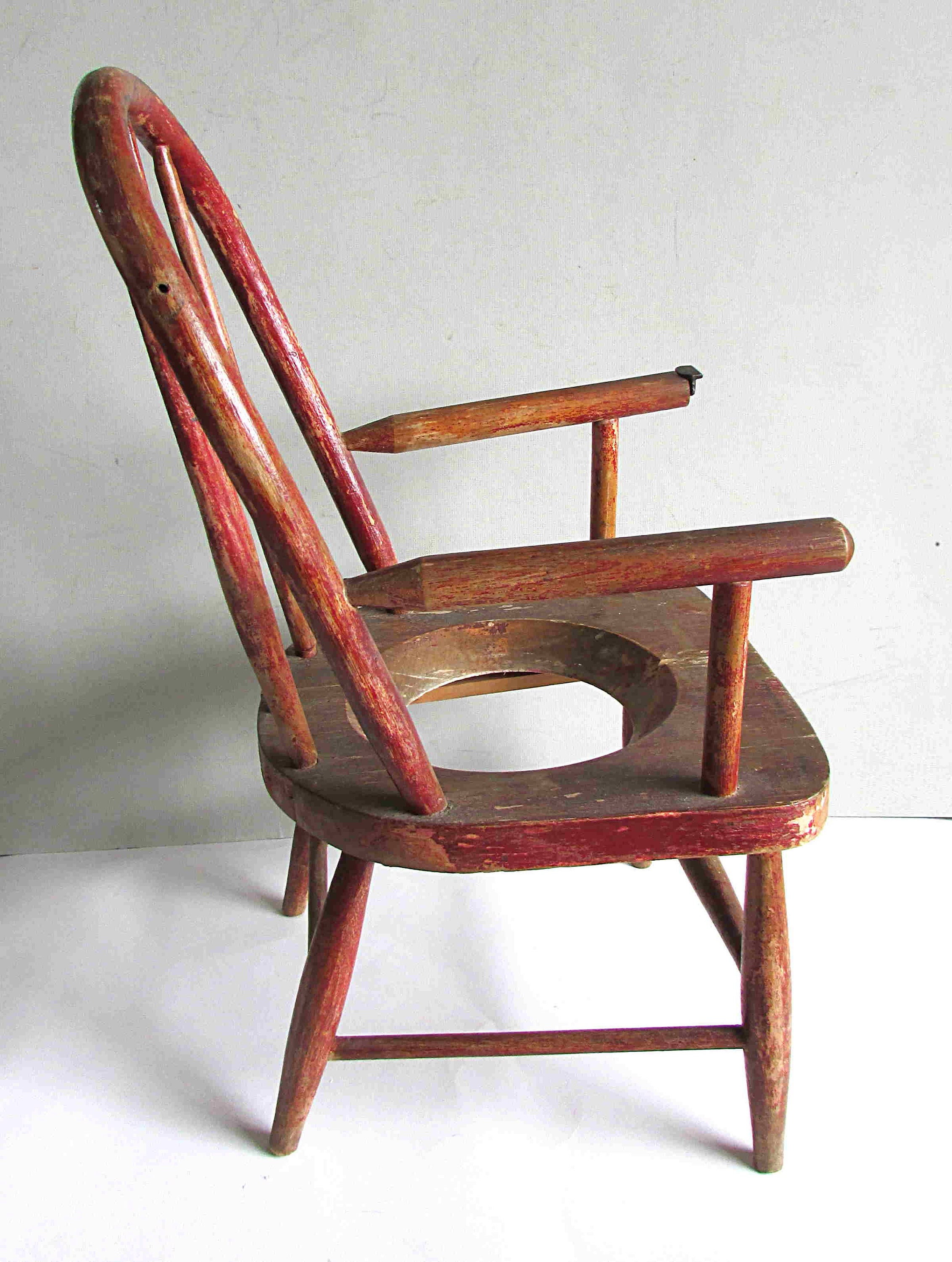 Antique Child's Hoop Back Potty Chair Country Farmhouse Bath Decor