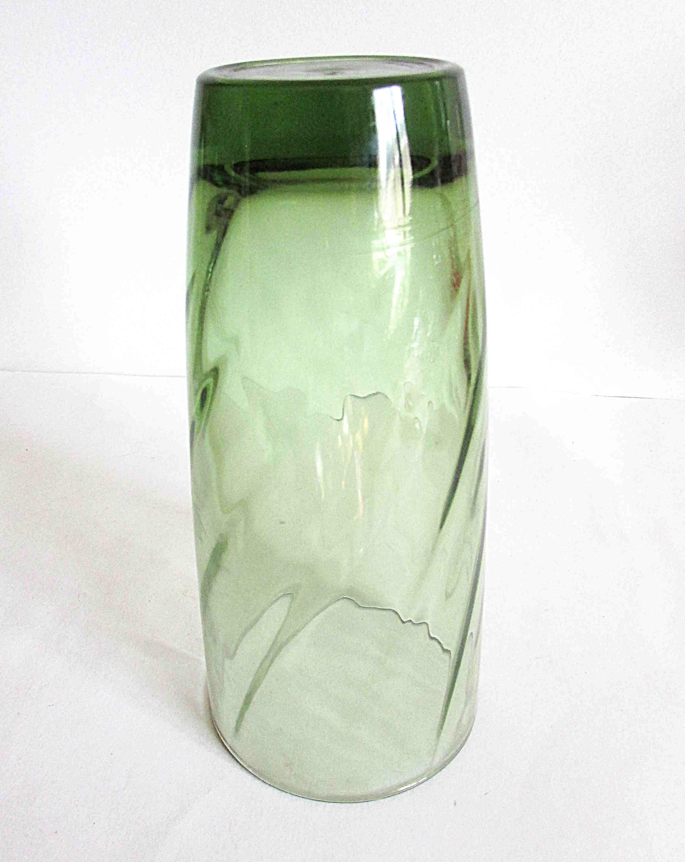 Set of 4 Vintage 1960s Green Swirled Glass Tumblers With Etsy UK