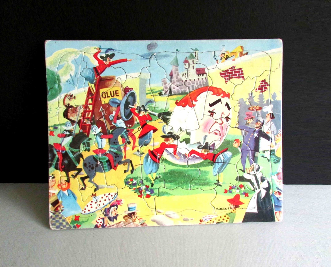 Vintage Sta-n-place Built Rite Puzzle Humpty Dumpty & Other Characters ...