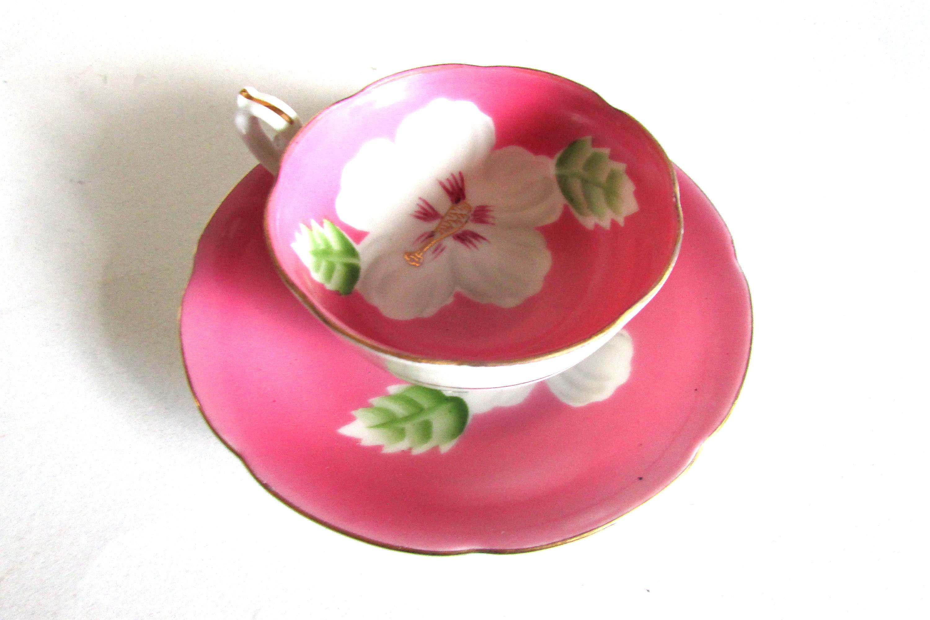 オールドニッポン オキュパイドジャパン ピンクローズ ティーカップ＆ソーサー Vintage Occupied Japan, Demitasse Cup Tea Cup and Saucer Set, Rose