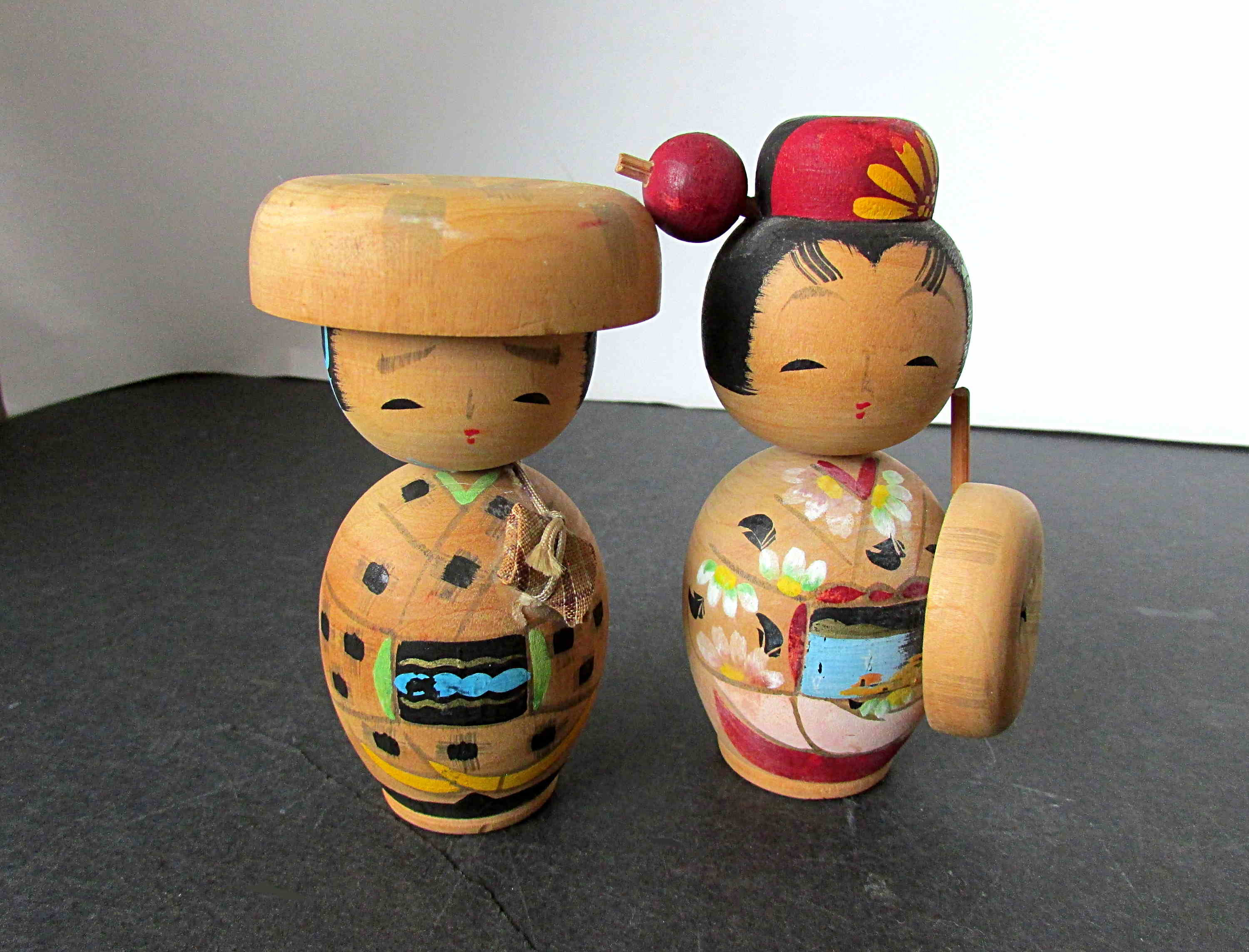 Vintage Korean Kokeshi Wooden Dolls Kokeshi Style Wedding