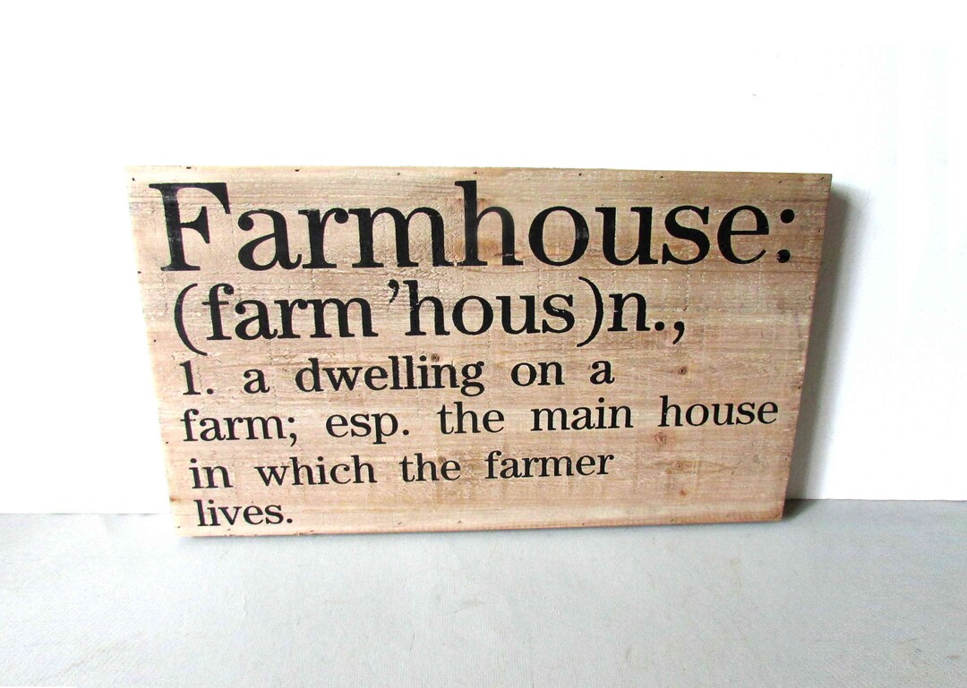Farmhouse Definition Wood Sign Distressed Look Wall Decor Rustic