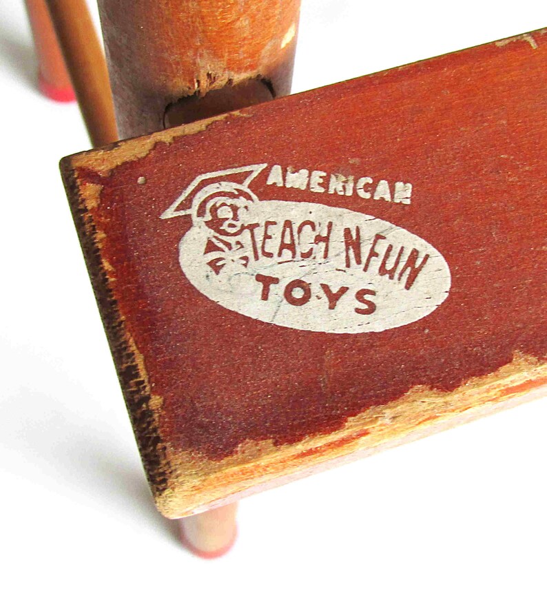 Vintage ATF Toys Wooden Doll High Chair - Rabbit & Duck Appliques 12 ...