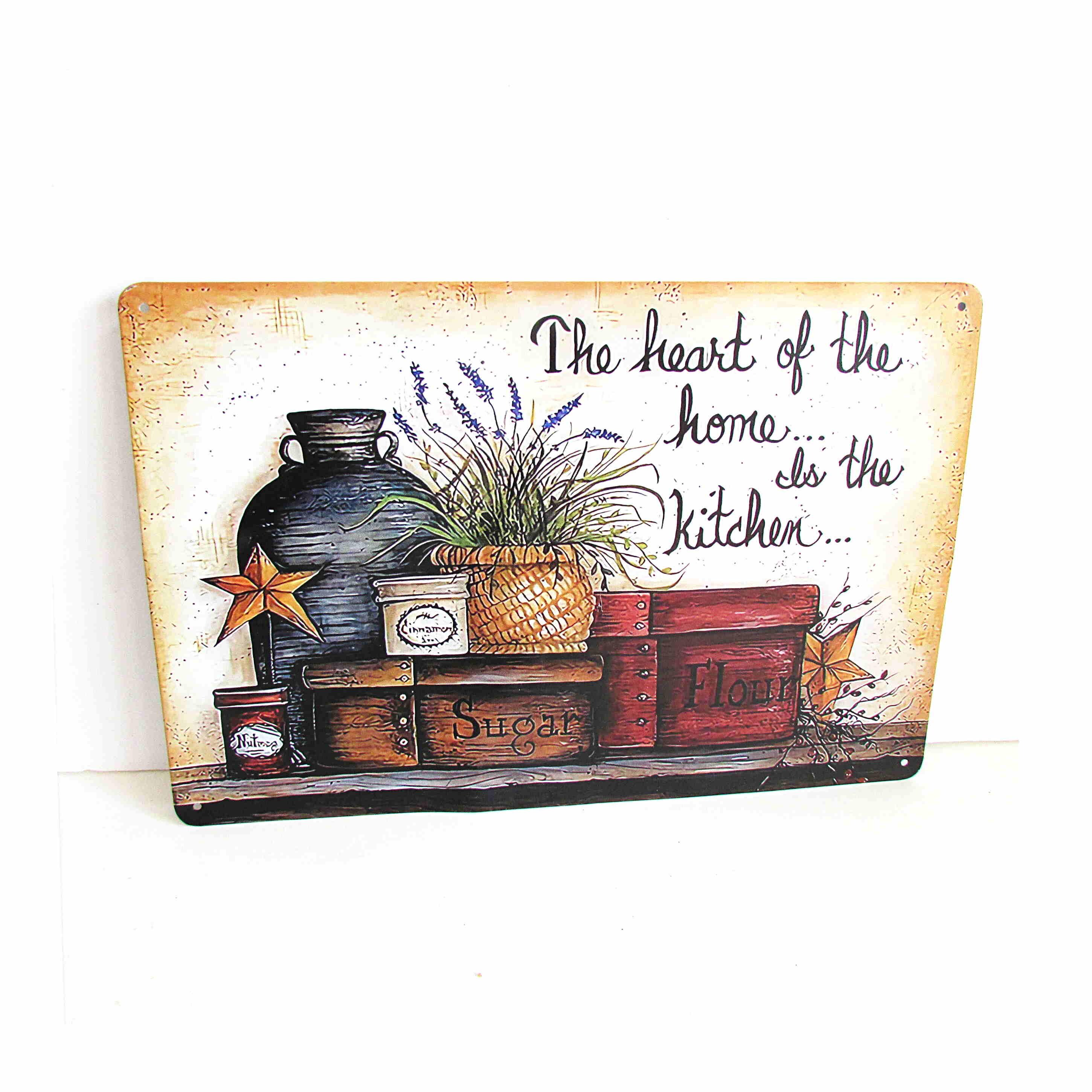 Vintage Tin Sign, the Heart of the Home is the Kitchen, 11 3/4 X 8 ...
