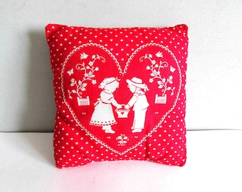 Handmade Vintage Doll Pillow Silhouette Kids Fiber Fill 6x6"  FREE SH