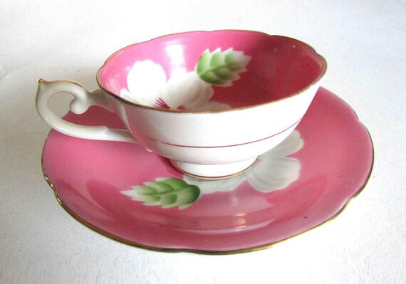 Vintage Occupied Japan, Demitasse Cup Tea Cup and Saucer Set, Rose
