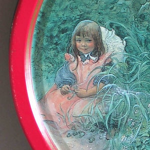 Vintage 1980s Famous Danish Selection Butter Cookie Tin, Artist Carl Larsson 7.5 x 5.5 inches tall FREE SH image 9