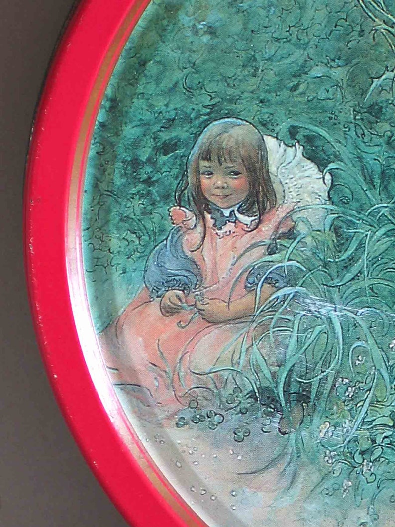 Vintage 1980s Famous Danish Selection Butter Cookie Tin, Artist Carl Larsson 7.5 x 5.5 inches tall FREE SH image 9