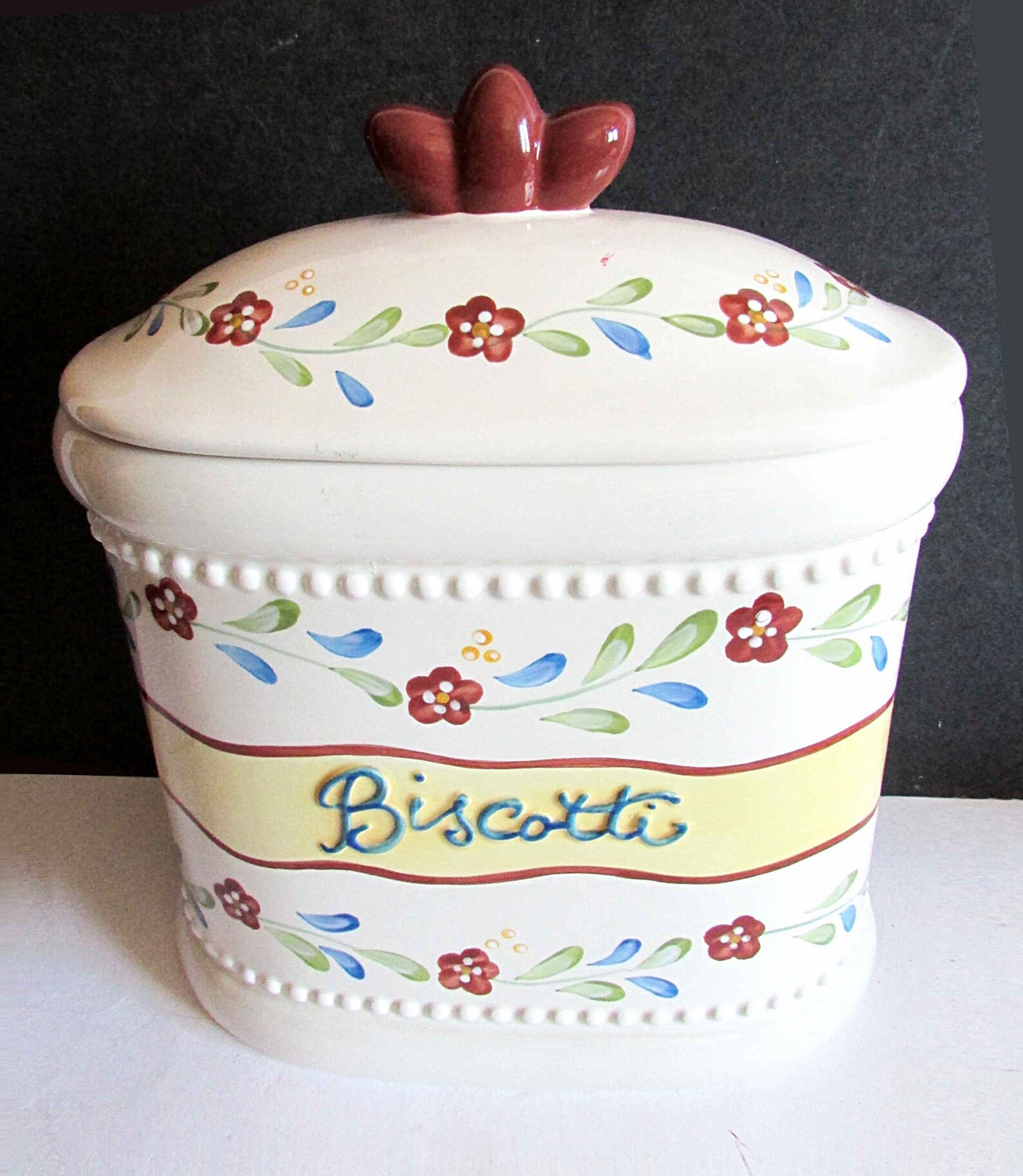 Vintage Biscotti Cookie Jar Handmade for Etsy