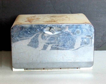 Vintage 1950s Chrome Metal Lincoln Beautybox Storage Bread Box
