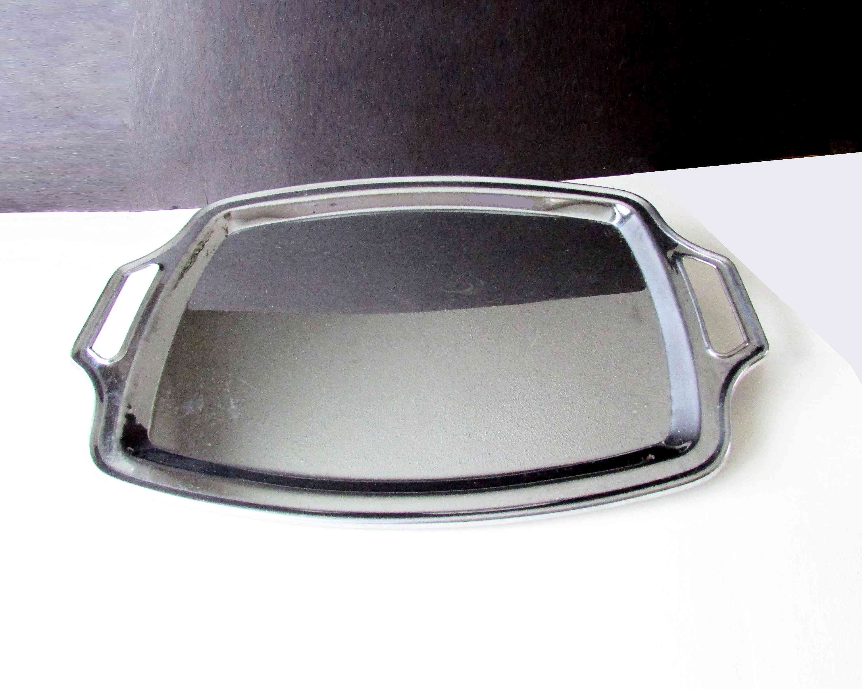 Vintage Chrome Metal Plated Tray - Etsy