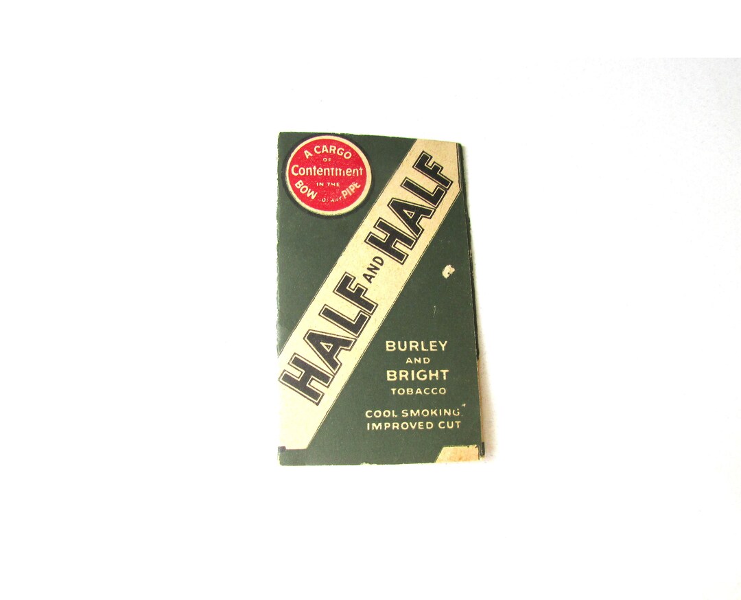 Vintage 1940s Pack Half and Half Pipe Tobacco Brand Cigarette Rolling  Papers 1.5x2.75 in FREE SH