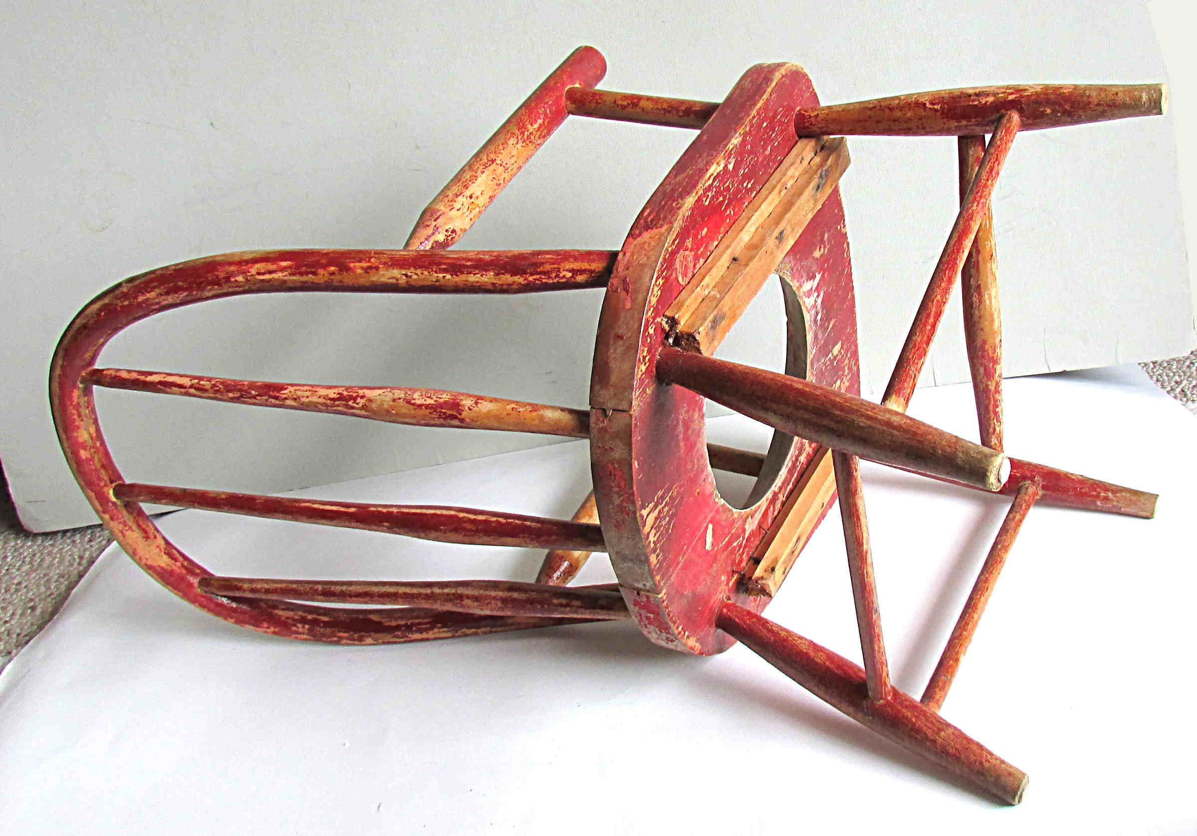 Antique Child's Hoop Back Potty Chair Country Farmhouse Bath Decor