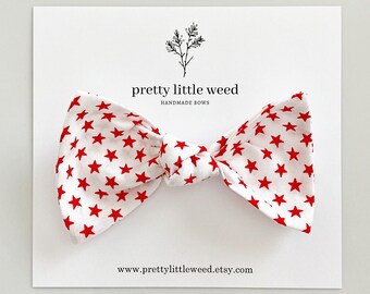 Red Star Hair Bow, 4th of July, Baby Headband