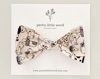 Toddler Dog Print Bow, Hair Clip or Headband