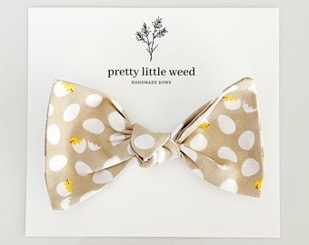 Baby Chick & Egg Hair Bow, Farm Birthday Party