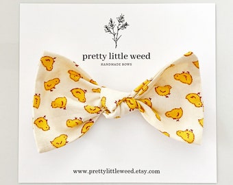 Baby Chick Hair Bow, Farm Birthday Party, Clip or Headband