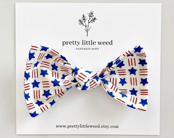Patriotic Stars and Stripes Toddler Hair Bow, July 4th